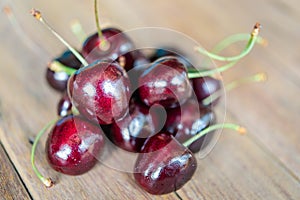 Cherry fresh berry fruit sweet juicy on wood table