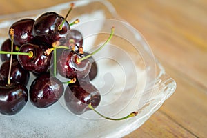 Cherry fresh berry fruit sweet juicy on wood table