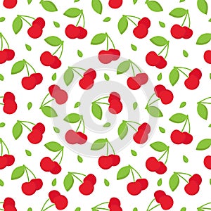 Cherry fresh fruit seamless abstract pattern vector design