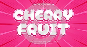 Cherry Fruit 3d editable Text Effect Template