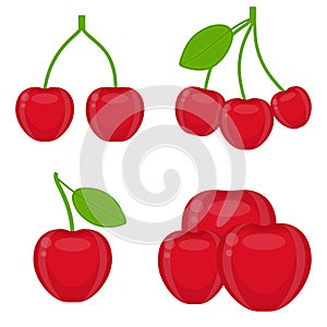 Cherry fruit icon isolated