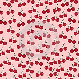 Cherry fruit seamless vector pattern