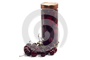 Cherry fruit worked and put in alcohol