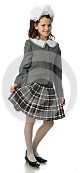 The cherry girl in a school uniform