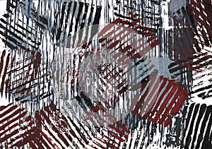 Cherry Gray Striped Abstract Art