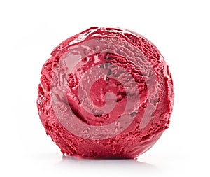 Cherry ice cream on white background