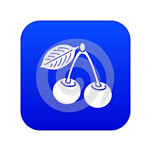 Cherry icon blue vector