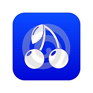 Cherry icon blue vector