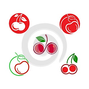 Cherry Icon vector Illustration