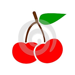 Cherry icon. Vector illustration.