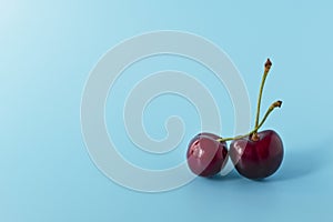 Cherry isolated. Cherry on white. Cherries. With clipping path.