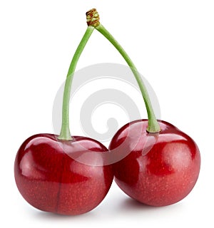 Cherry isolated on white