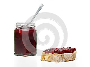 Cherry jam on img