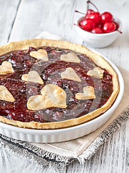 Cherry jam tart