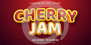 Cherry Jam text, 3d editable font effect