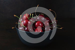 Cherry with leaf water drops.dd