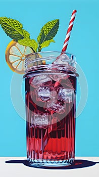 Cherry Limeade, lemonade, cola, cocktail in glass