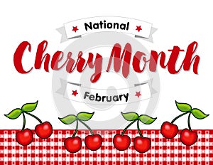 Cherry Month, February, Red Gingham Tablecloth