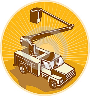 Cherry Picker Bucket Truck Access Equipment Retro