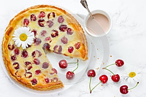 Cherry pie with cream filling