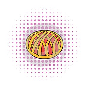 Cherry pie icon, comics style