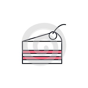 cherry pie icon. Element of web icon with one color for mobile concept and web apps. Thin line cherry pie icon can be used for web