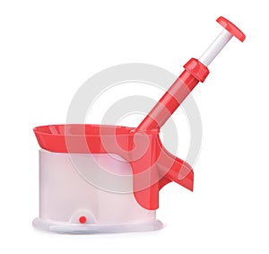 Cherry pitter with stone catcher container