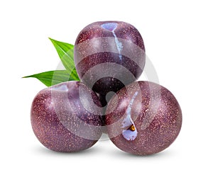 Cherry plum isolated on white