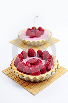 Cherry and raspberry tarts