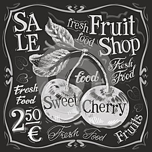 Cherry ripe vector logo design template. fresh