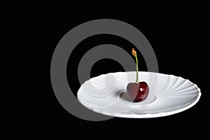 Cherry on a saucer