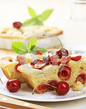 Cherry sponge cake