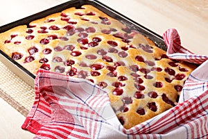 Cherry sponge cake