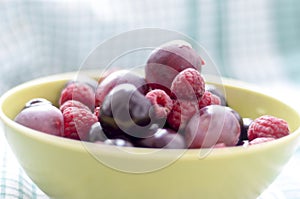 Cherry and straberries