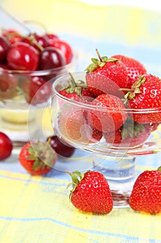 Cherry and strawberry