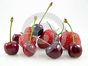 Cherry strawberry fruit food