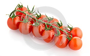 Cherry tomato branch isolated on white