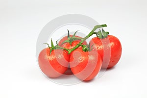 Cherry Tomato with Dew on White