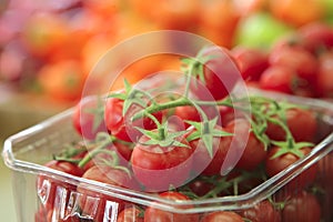 Cherry tomato heap on open market