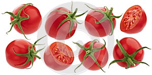 Cherry tomato isolated on white background with clipping path