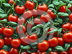 Cherry tomato plants in the garden