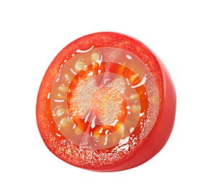 Cherry Tomato slice isolated on white background