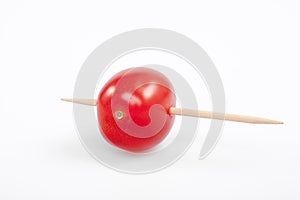 Cherry tomato on white, clipping path