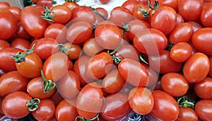 Cherry tomatoes at a farmer`s market