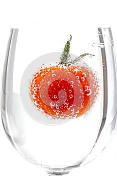 Cherry tomatoes with gas bubbles