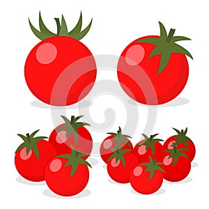 Cherry tomatoes icon. Vector illustration