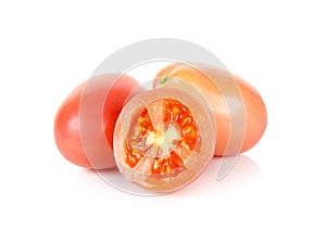 Cherry tomatoes isolated on the white background