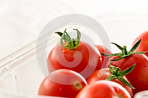Cherry tomatoes on market package
