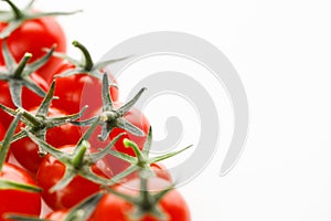 Cherry tomatoes part on white background