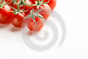 Cherry tomatoes part on white background